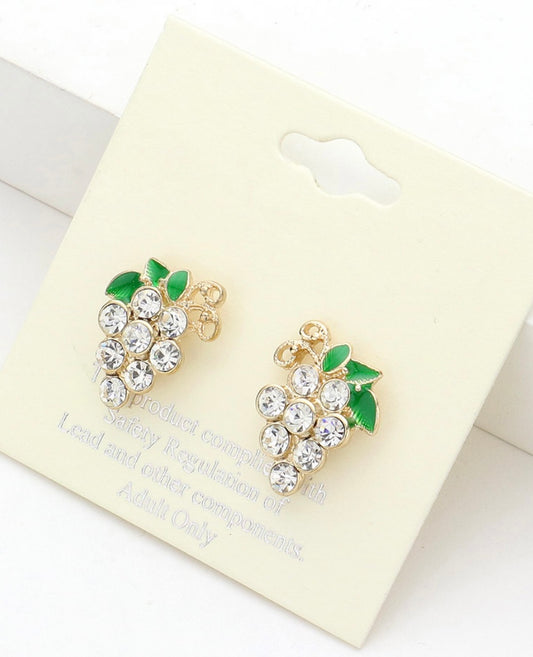 Crystal Grape Stud Earrings