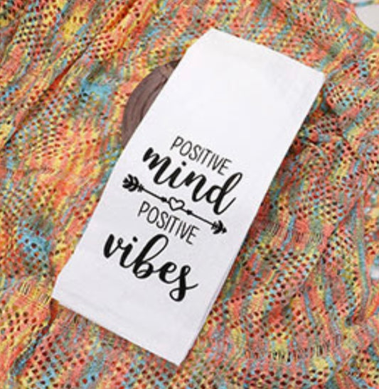 POSITIVE mind POSITIVE vibes Kitchen Towel