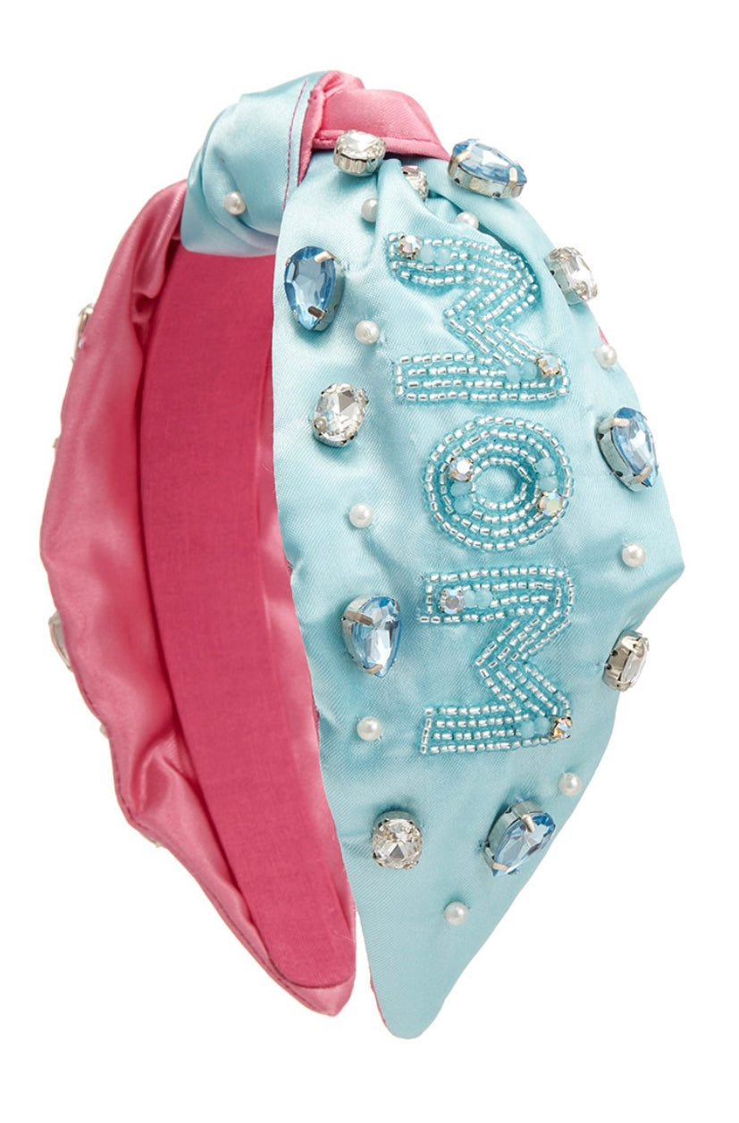 MOM Gender Reveal Headband with Jewels