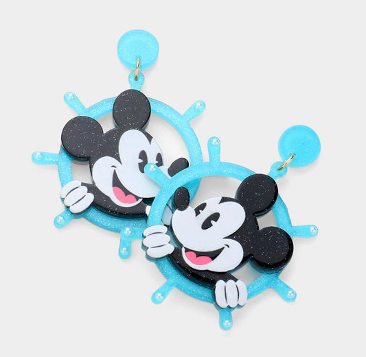 Blue Mickey Mouse Earrings