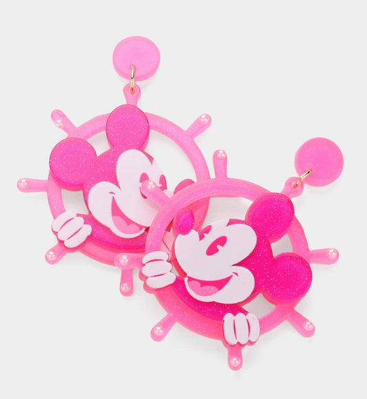 Pink Mickey Mouse Earrings