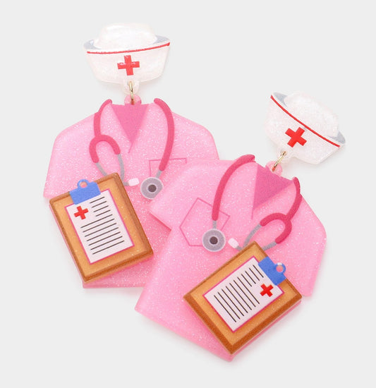 Pink Nurse Earrings